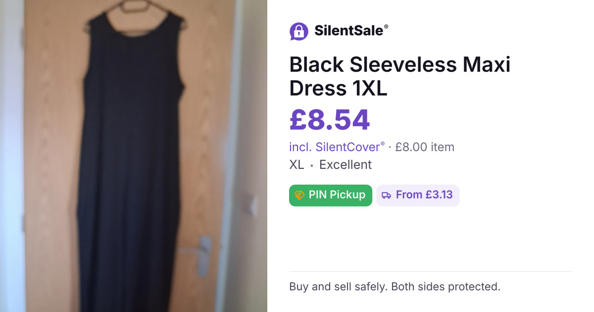 Black Sleeveless Maxi Dress 1XL