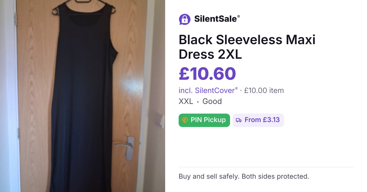 Black Sleeveless Maxi Dress 2XL