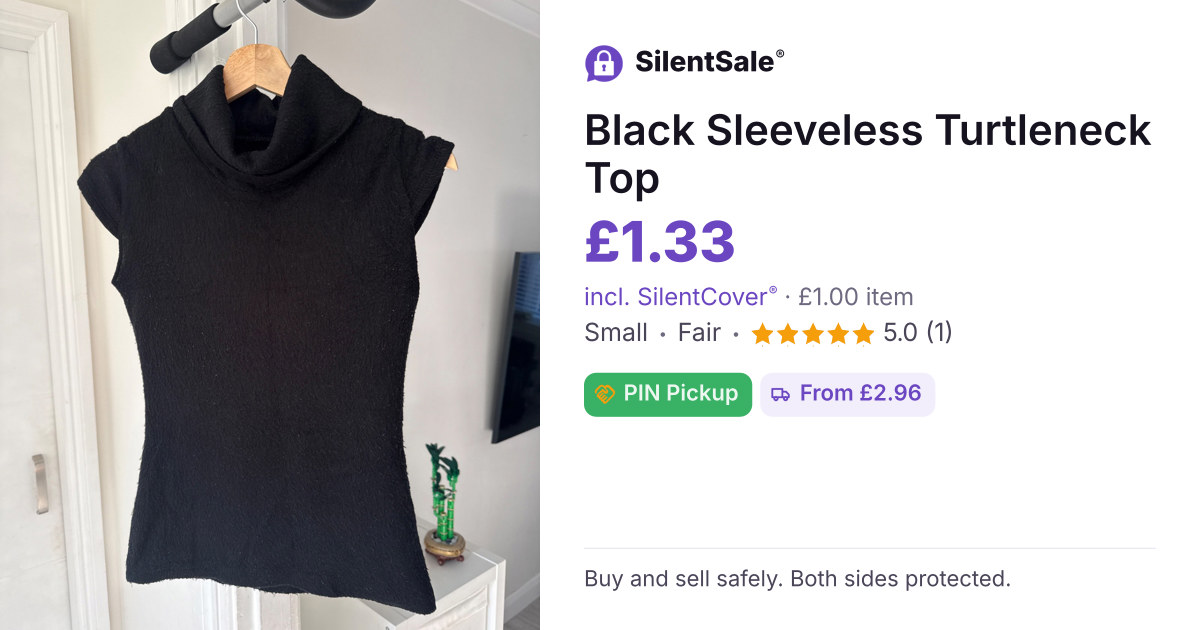 Black Sleeveless Turtleneck Top