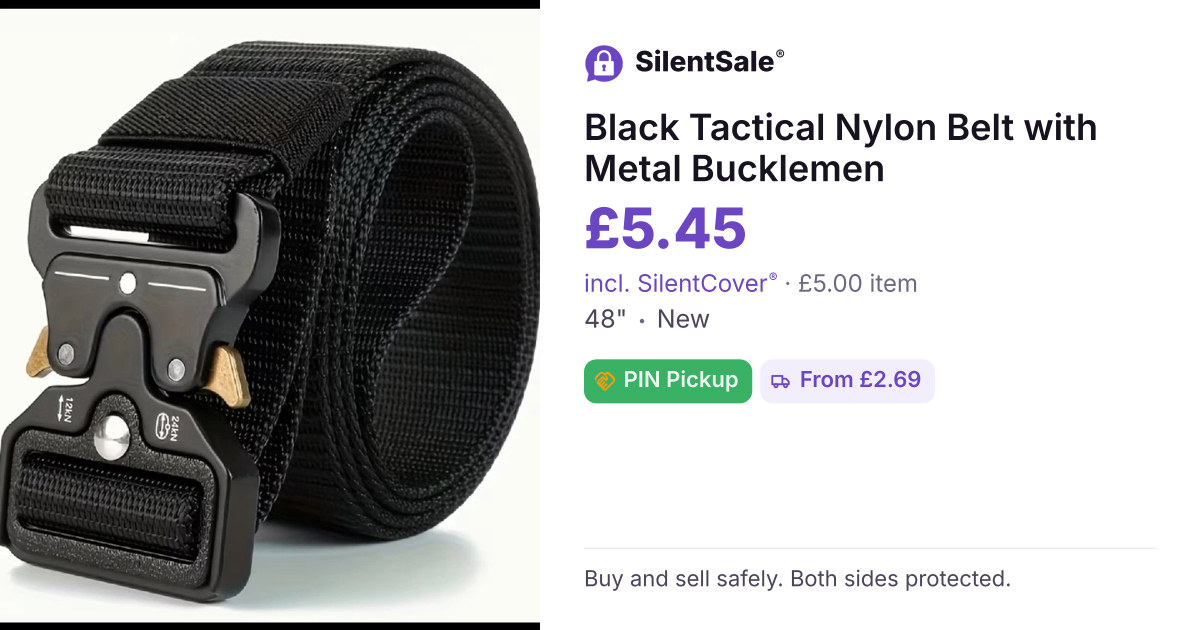 Black Tactical Nylon Belt with Metal Bucklemen