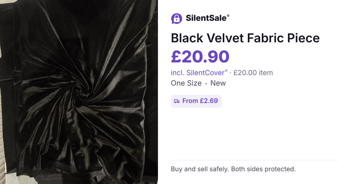 Black Velvet Fabric Piece