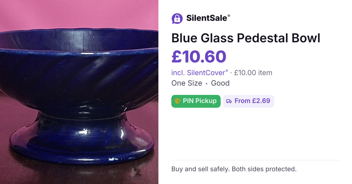 Blue Glass Pedestal Bowl