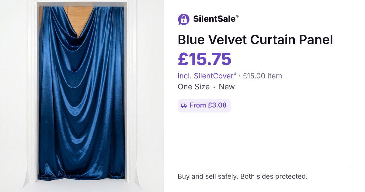 Blue Velvet Curtain Panel