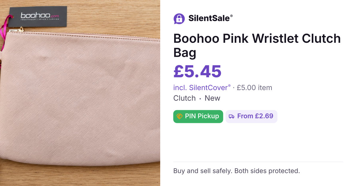 Boohoo Pink Wristlet Clutch Bag