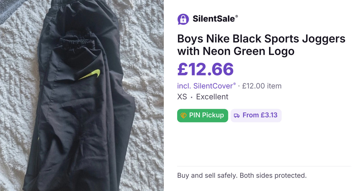 Boys Nike Black Sports Joggers with Neon Green Logo