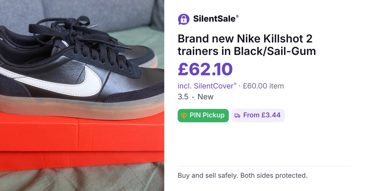 Brand new Nike Killshot 2 trainers in Black/Sail-Gum