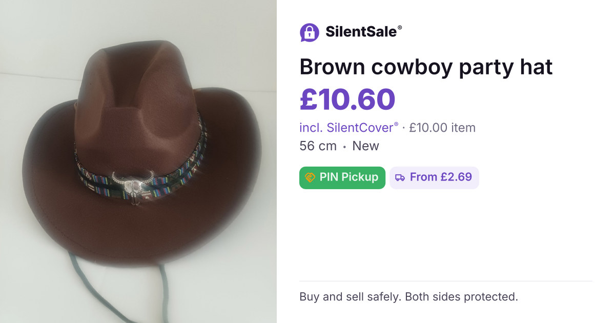 Brown cowboy party hat