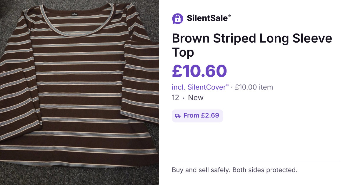 Brown Striped Long Sleeve Top