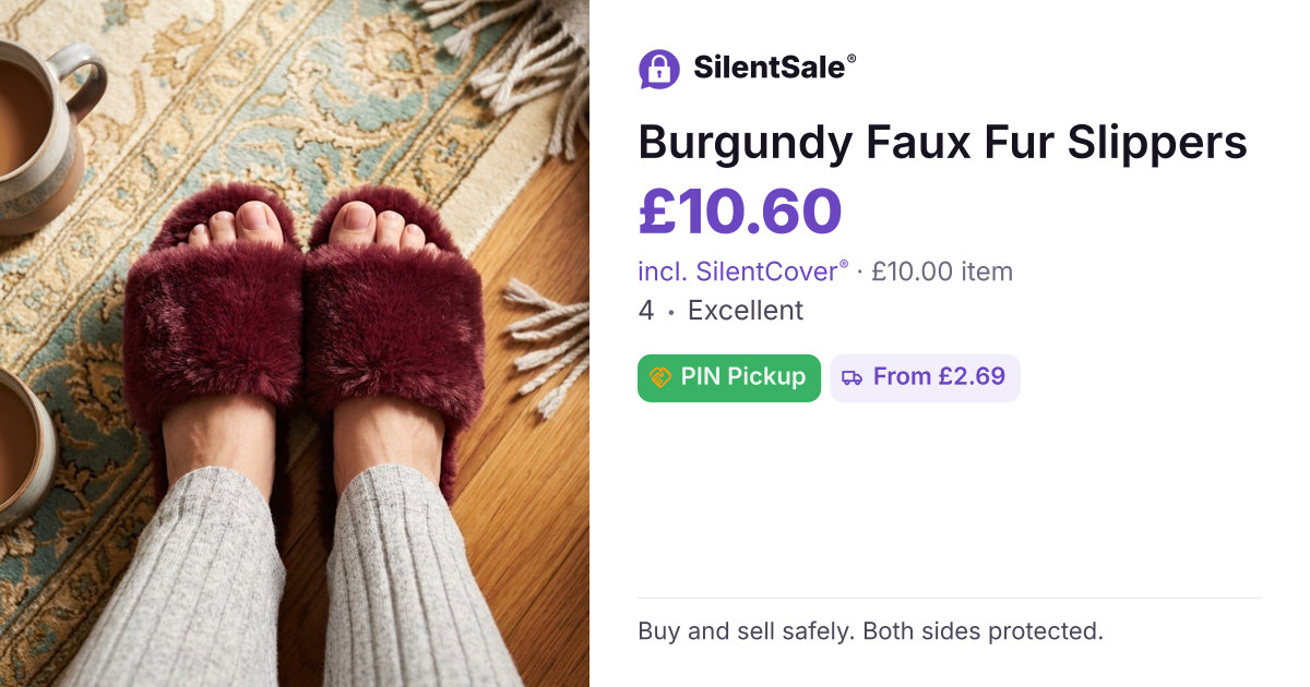 Burgundy Faux Fur Slippers