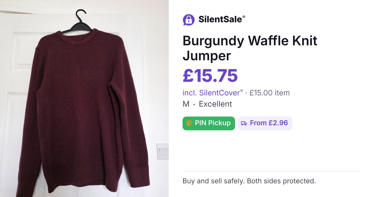 Burgundy Waffle Knit Jumper