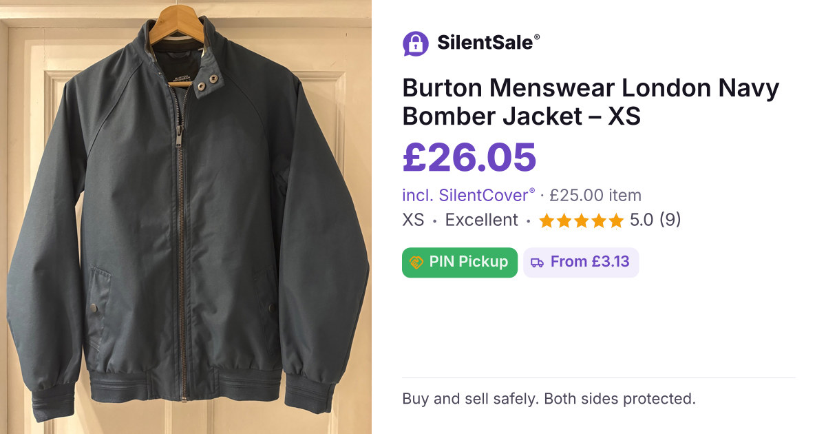 Burton Menswear London Navy Bomber Jacket – XS