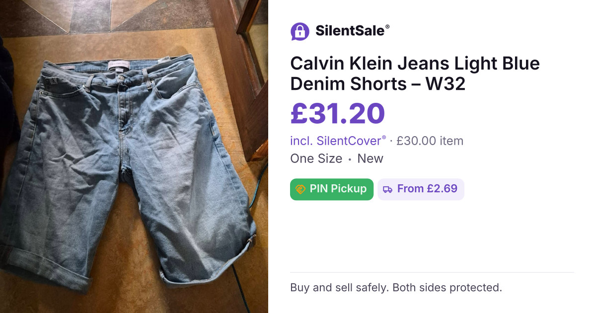 Calvin Klein Jeans Light Blue Denim Shorts – W32