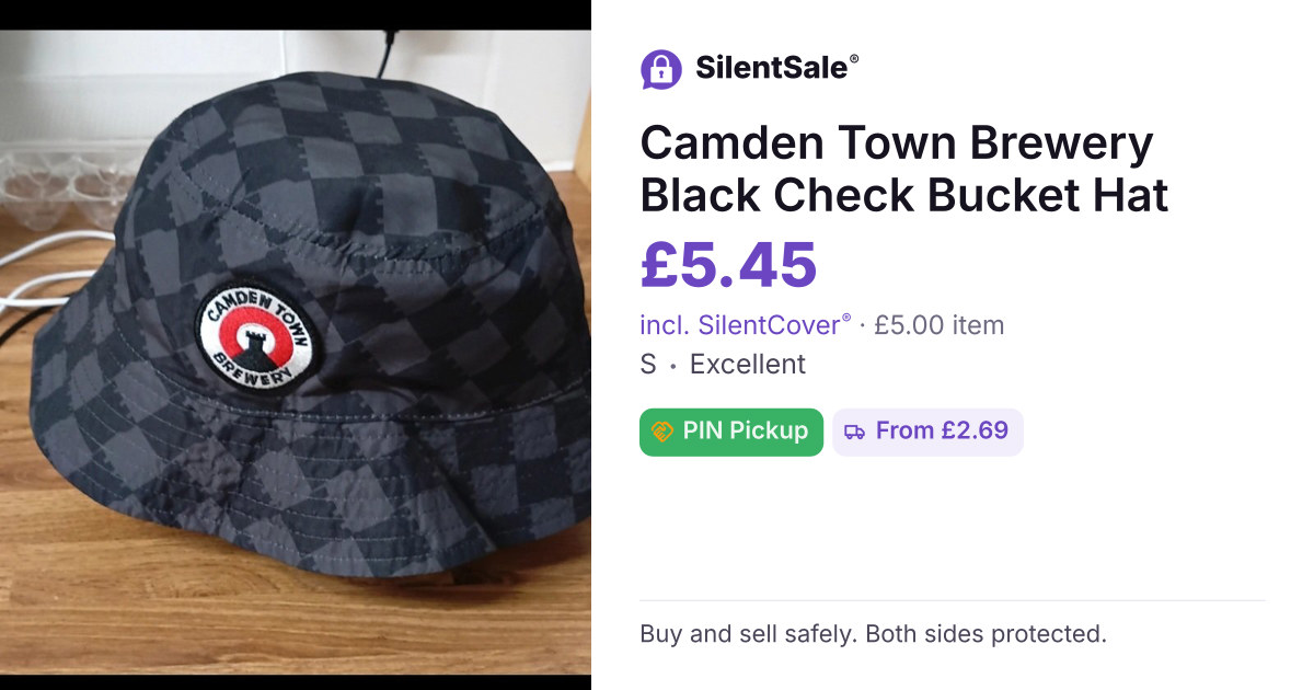Camden Town Brewery Black Check Bucket Hat