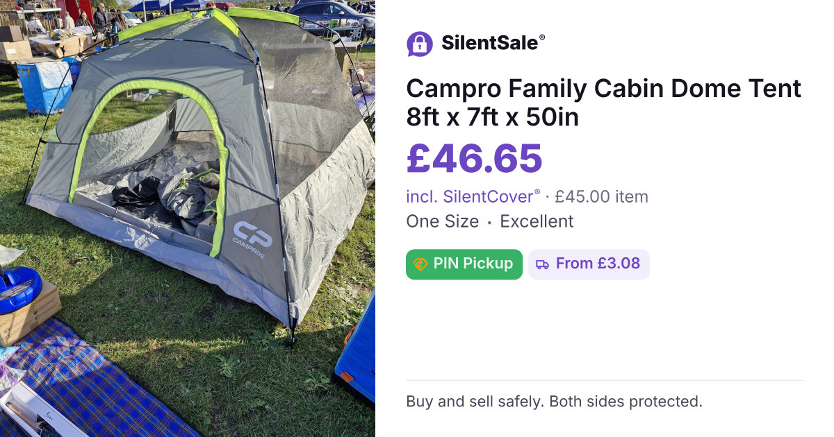 Campro Family Cabin Dome Tent 8ft x 7ft x 50in