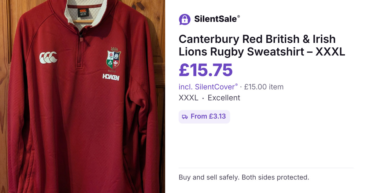 Canterbury Red British & Irish Lions Rugby Sweatshirt – XXXL