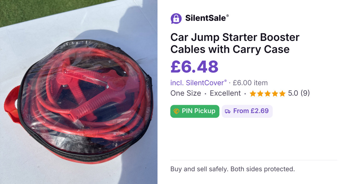 Car Jump Starter Booster Cables with Carry Case