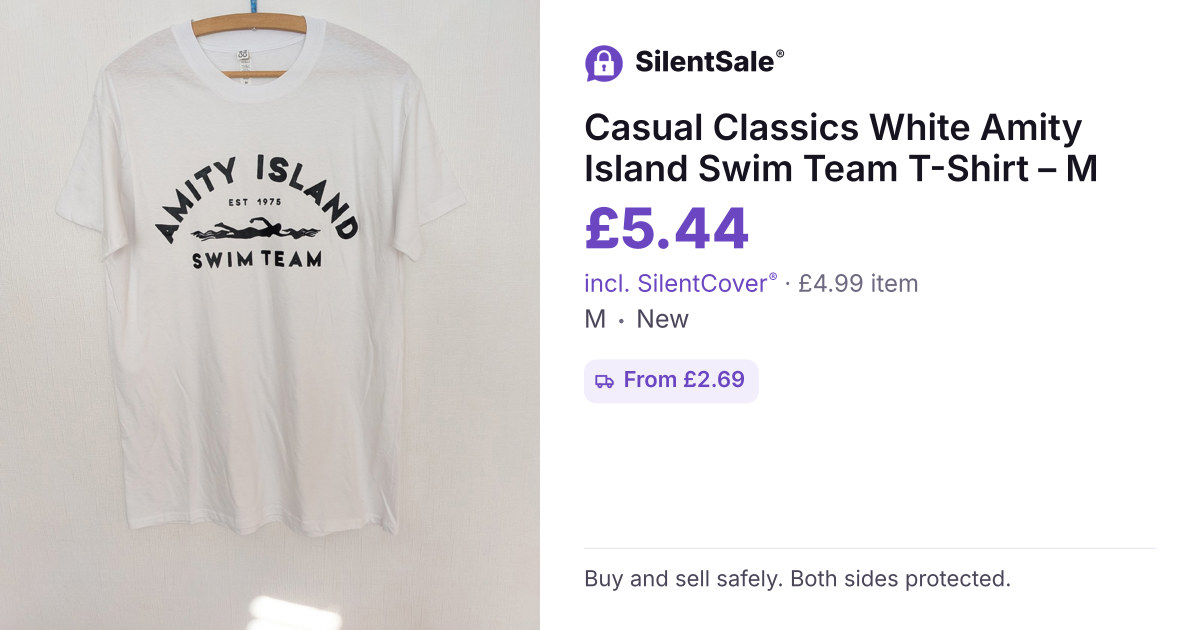 Casual Classics White Amity Island Swim Team T-Shirt – M