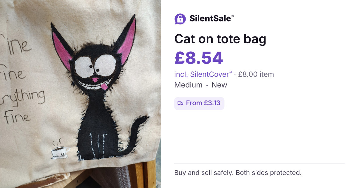 Cat on tote bag 