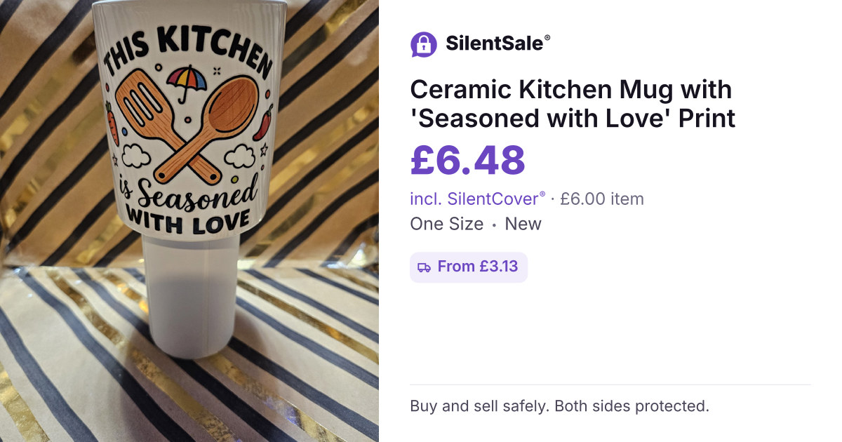 Ceramic Kitchen Mug with 'Seasoned with Love' Print