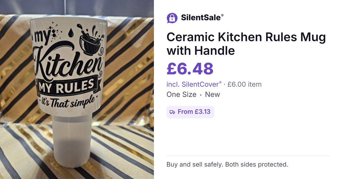 Ceramic Kitchen Rules Mug with Handle