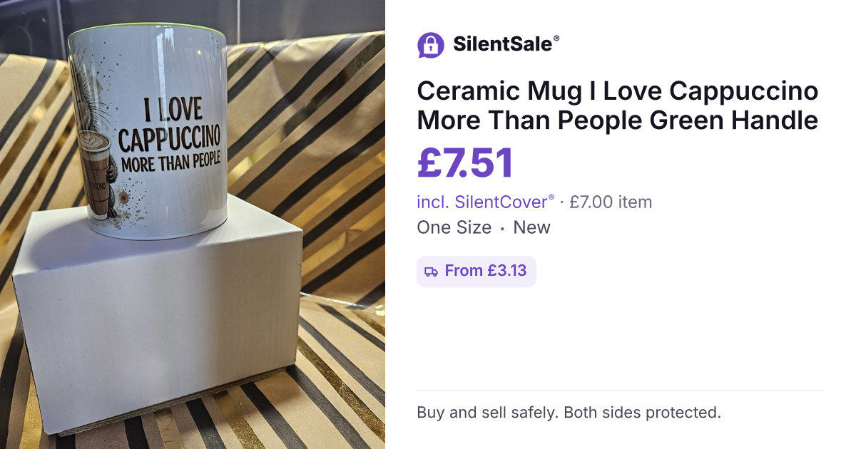 Ceramic Mug I Love Cappuccino More Than People Green Handle