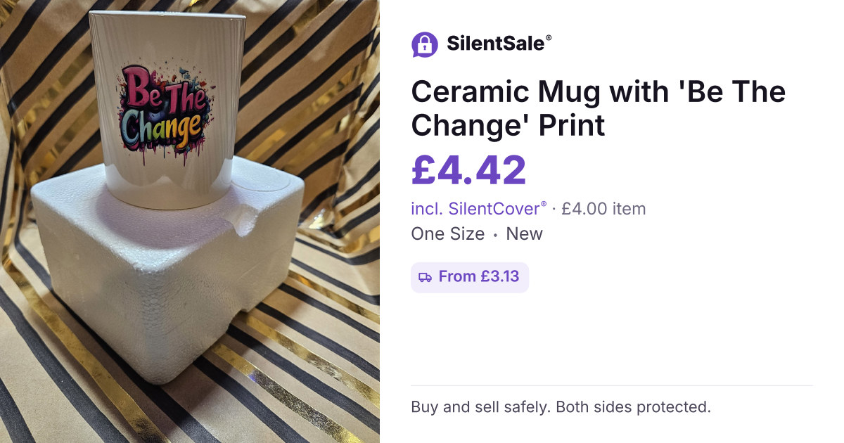 Ceramic Mug with 'Be The Change' Print