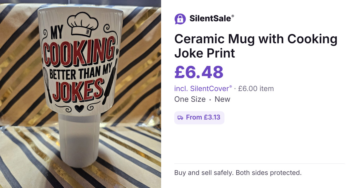 Ceramic Mug with Cooking Joke Print