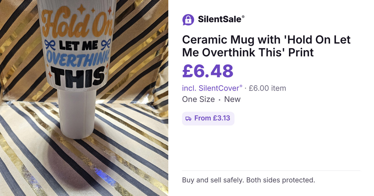 Ceramic Mug with 'Hold On Let Me Overthink This' Print