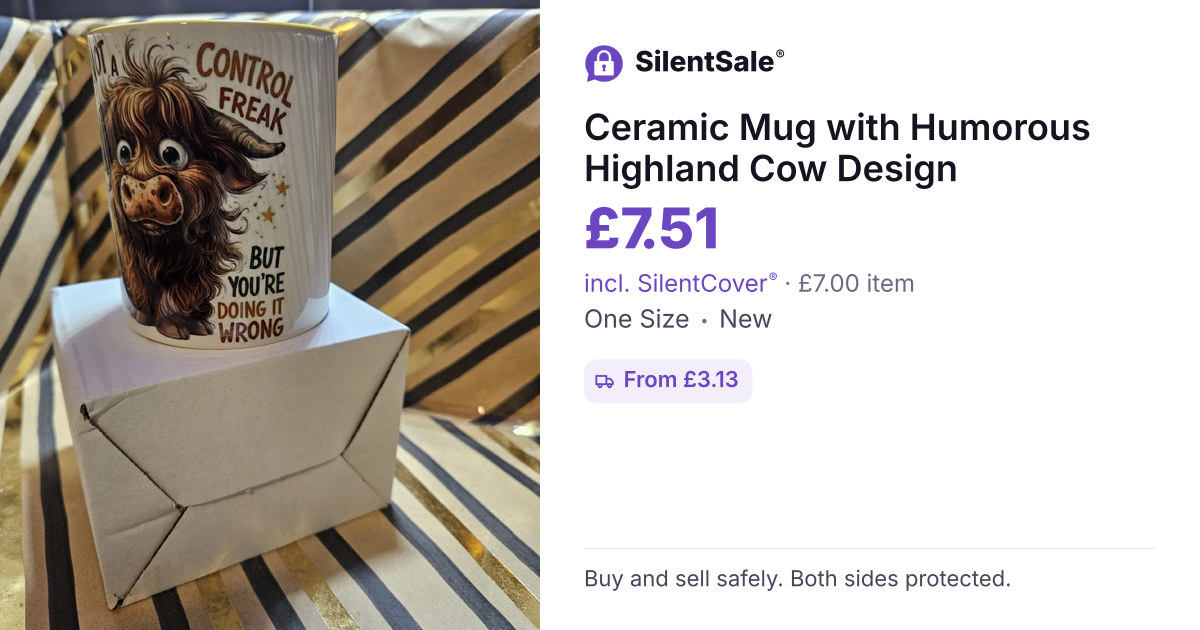 Ceramic Mug with Humorous Highland Cow Design