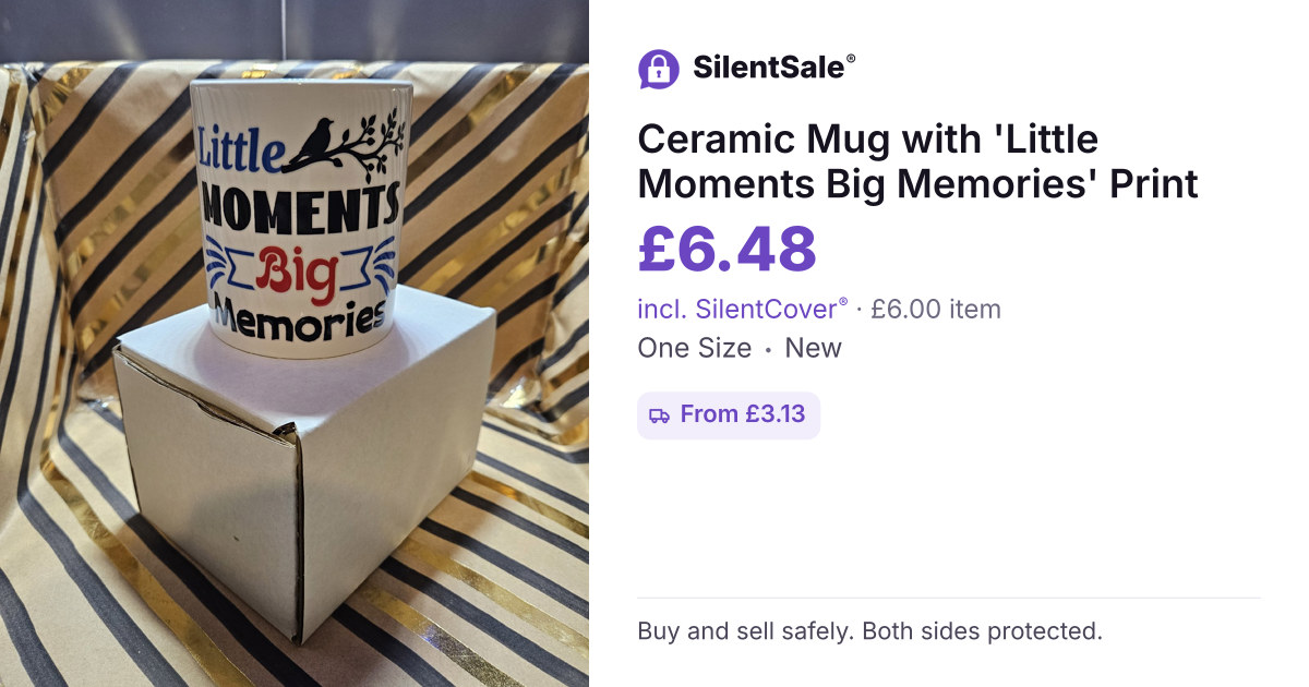 Ceramic Mug with 'Little Moments Big Memories' Print
