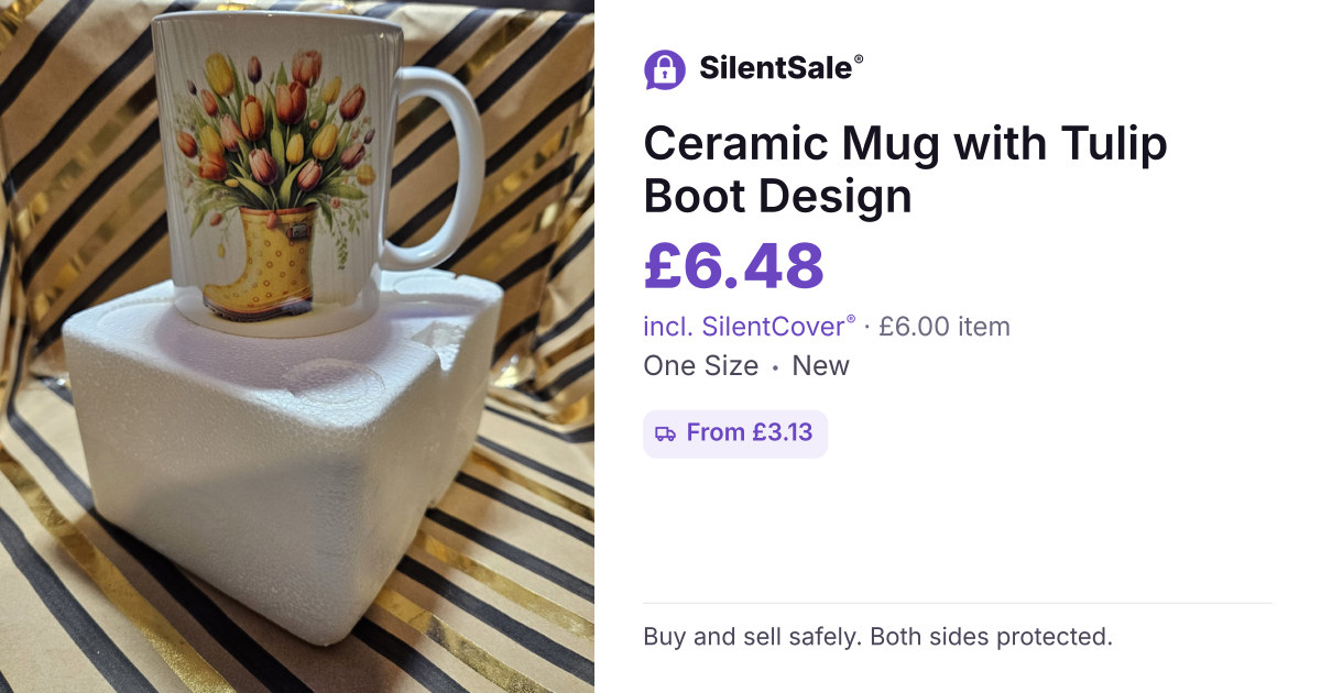 Ceramic Mug with Tulip Boot Design