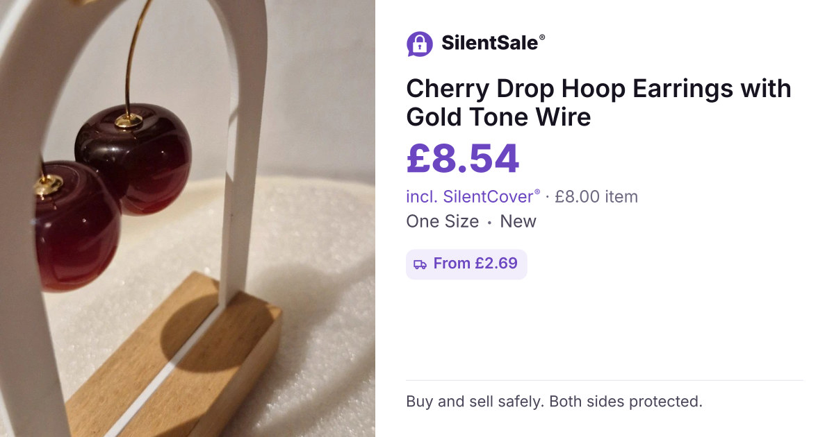 Cherry Drop Hoop Earrings with Gold Tone Wire