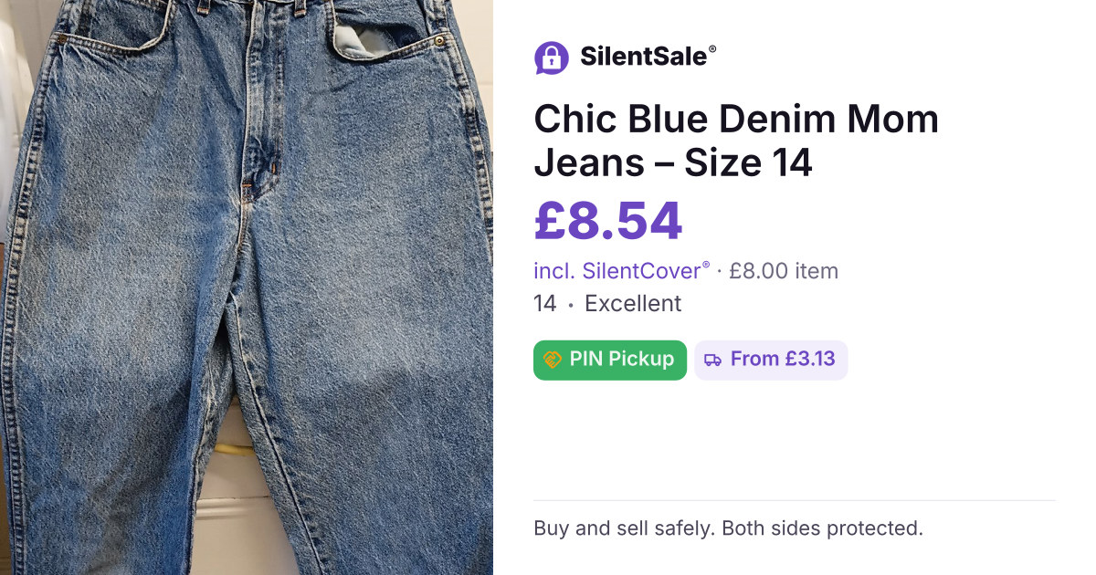 Chic Blue Denim Mom Jeans – Size 14