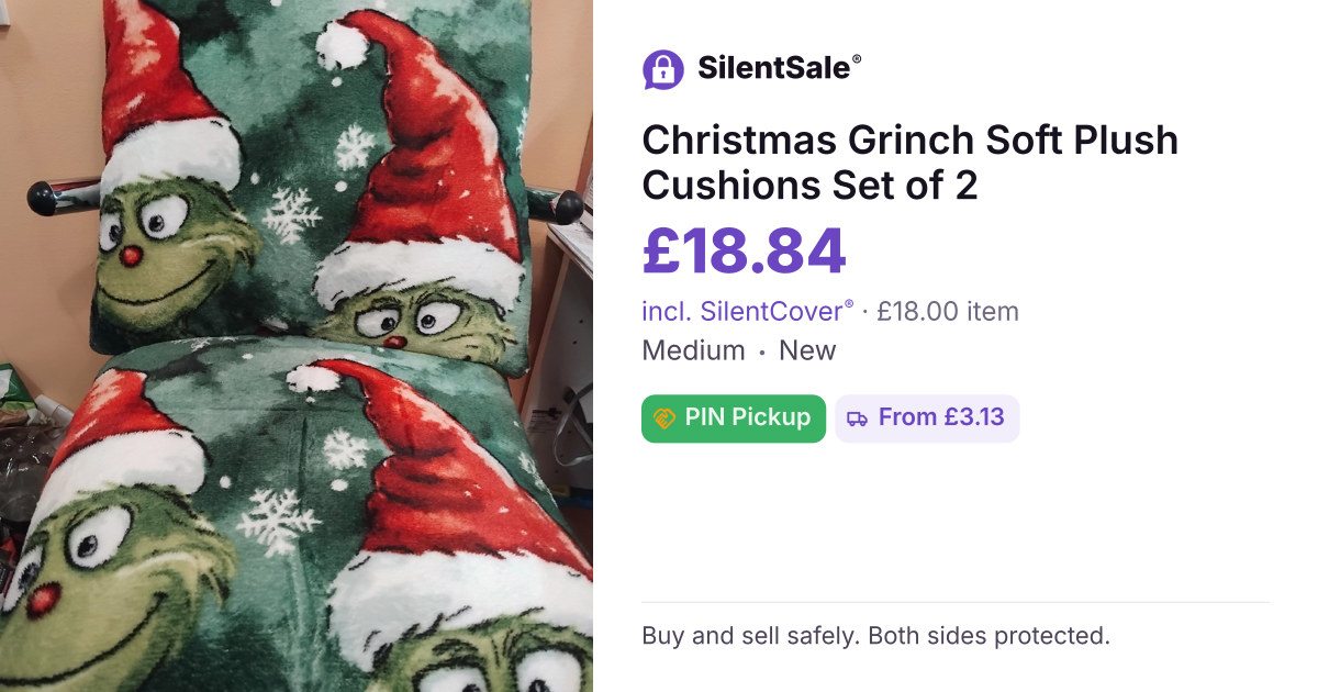 Christmas Grinch Soft Plush Cushions Set of 2