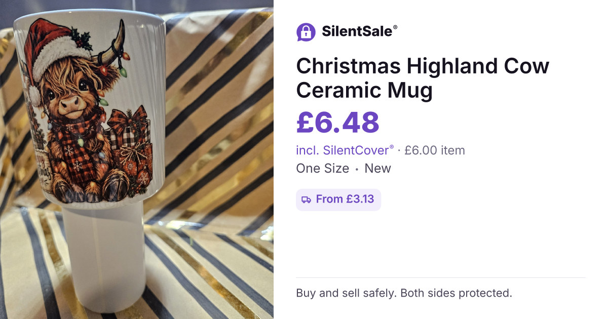 Christmas Highland Cow Ceramic Mug