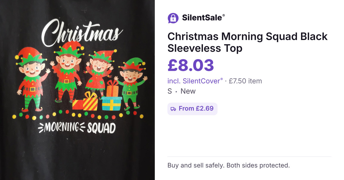 Christmas Morning Squad Black Sleeveless Top