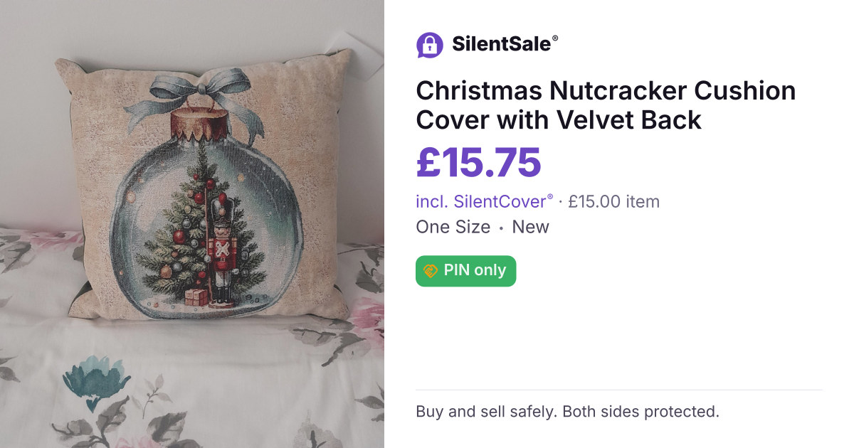 Christmas Nutcracker Cushion Cover with Velvet Back