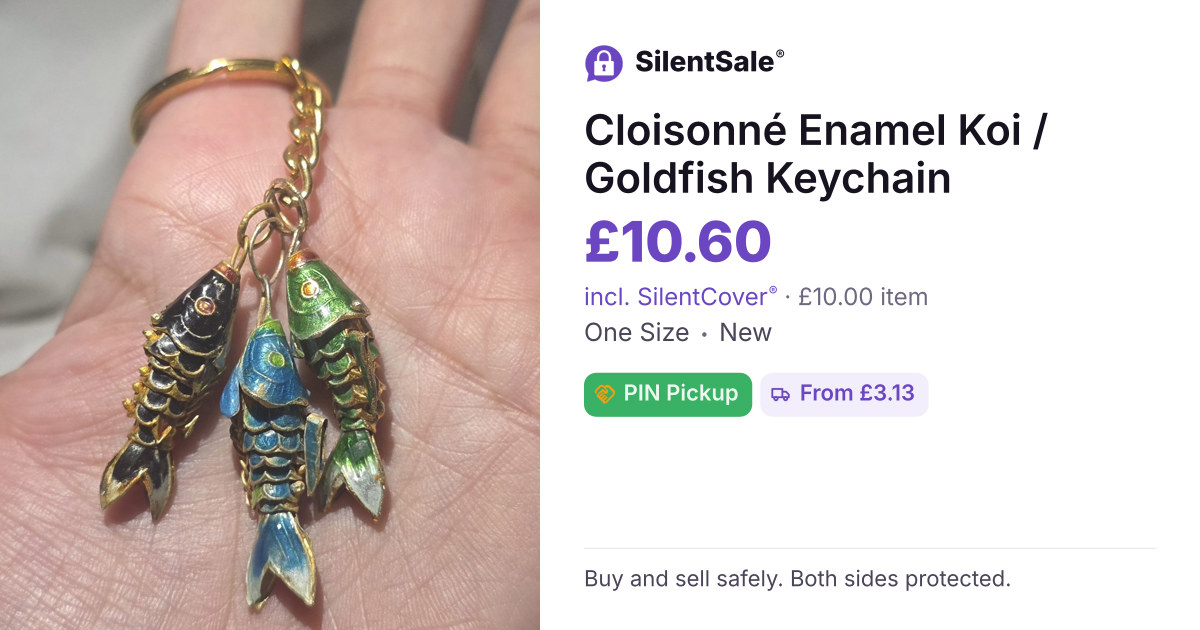 Cloisonné Enamel Koi / Goldfish Keychain 