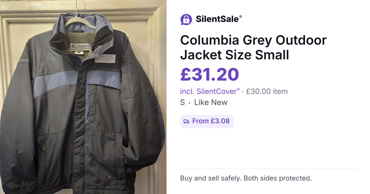 Columbia Grey Outdoor Jacket Size Small