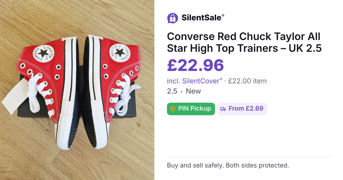Converse Red Chuck Taylor All Star High Top Trainers – UK 2.5