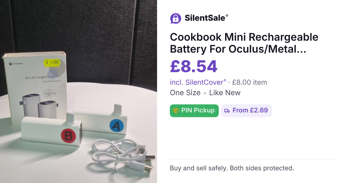 Cookbook Mini Rechargeable Battery For Oculus/Metal Quest 2, 5000mah X2