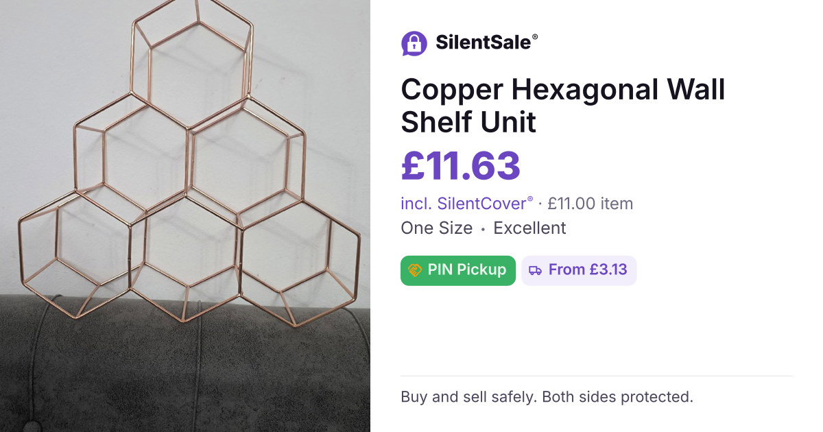 Copper Hexagonal Wall Shelf Unit