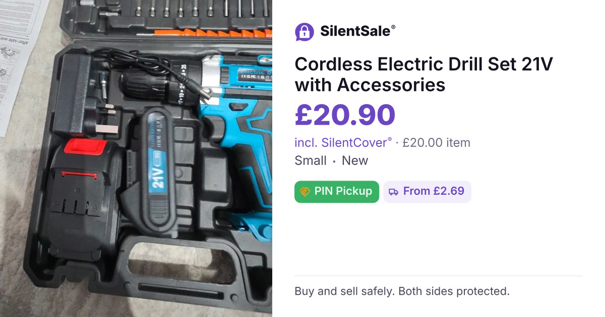 Cordless Electric Drill Set 21V with Accessories