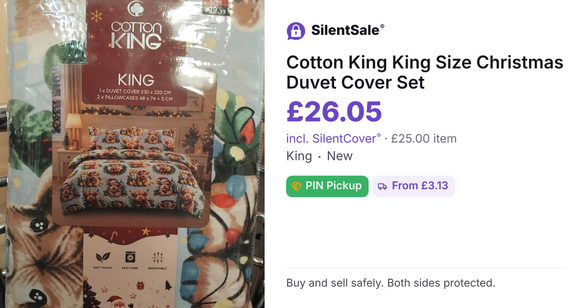 Cotton King King Size Christmas Duvet Cover Set
