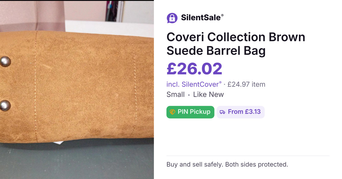 Coveri Collection Brown Suede Barrel Bag