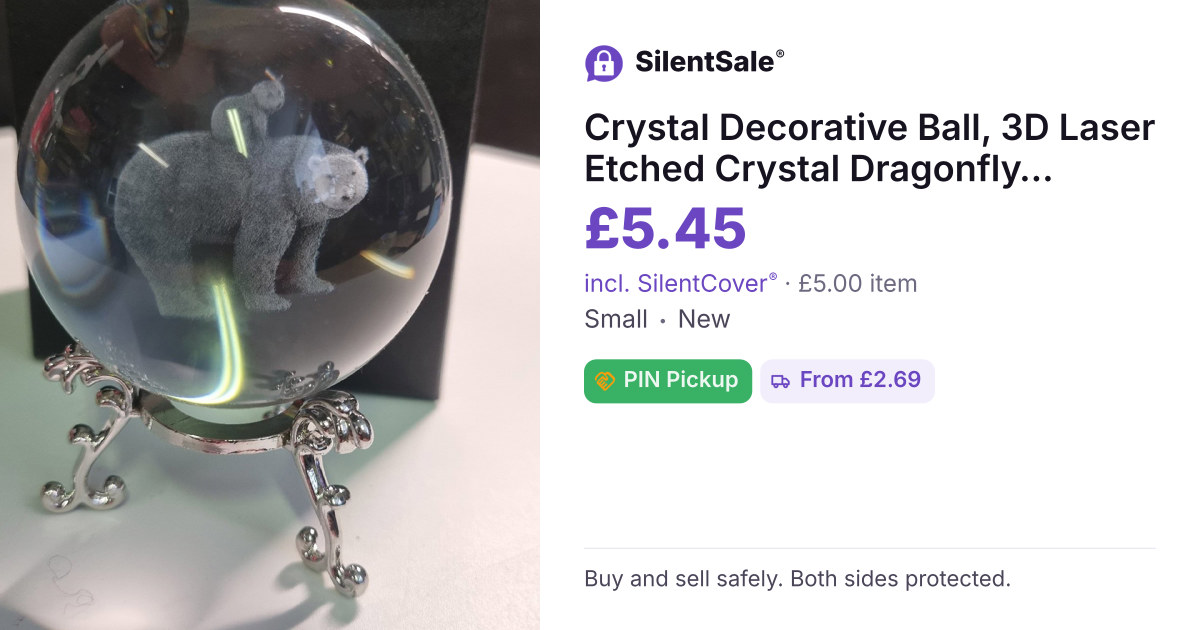 Crystal Decorative Ball, 3D Laser Etched Crystal Dragonfly FairyFigurine, Art Crystal Glass Sphere Engraving with Stand for Home Decoration Birthday,D-80mm
