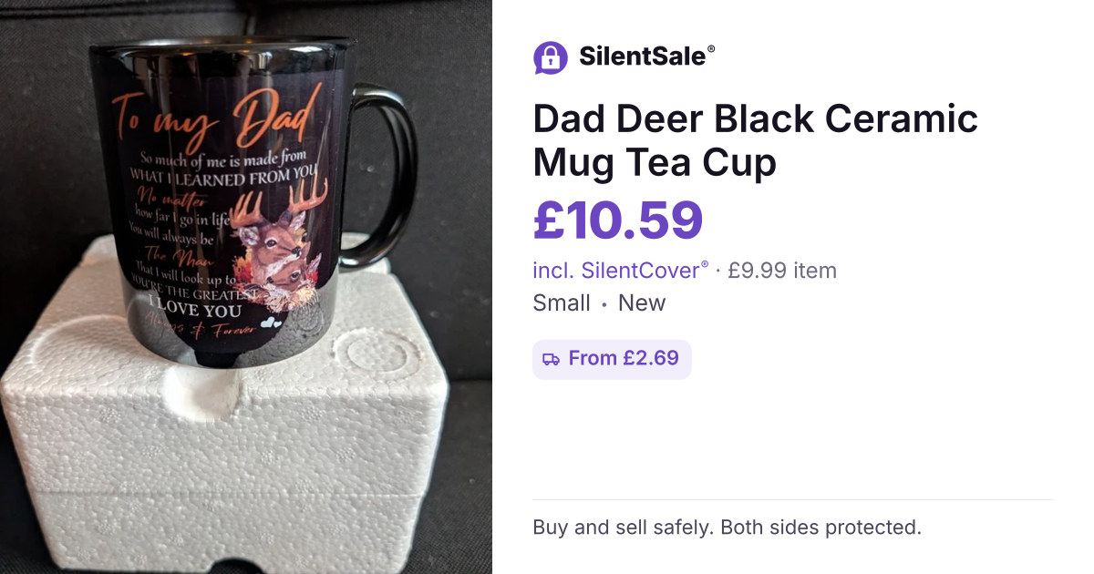 Dad Deer Black Ceramic Mug Tea Cup