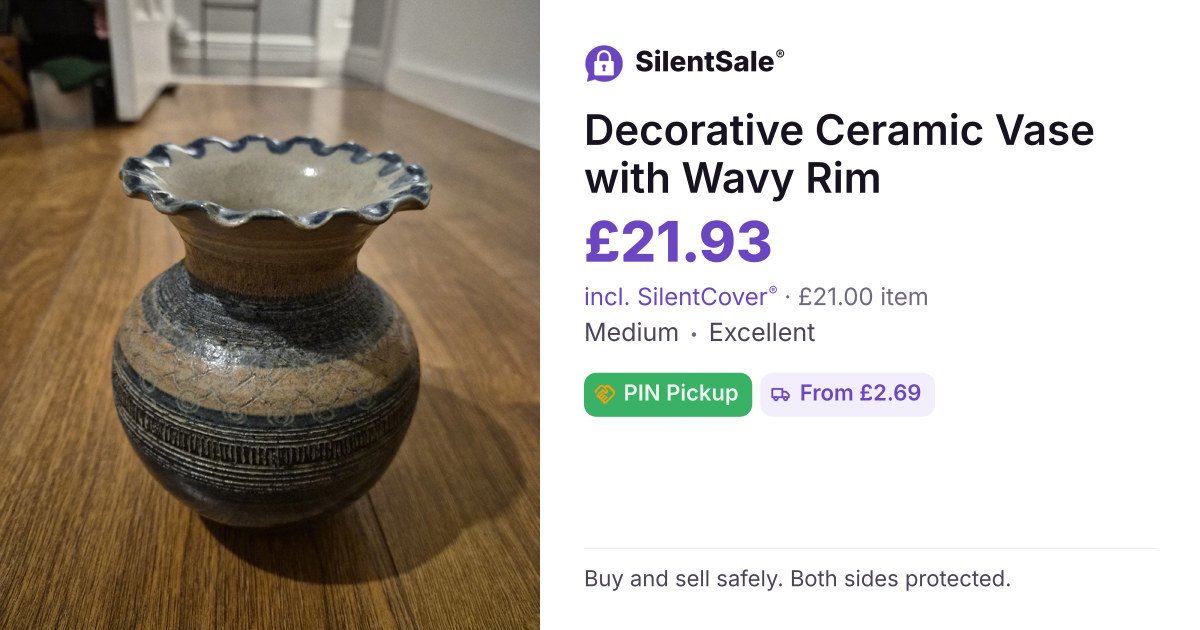 Decorative Ceramic Vase with Wavy Rim