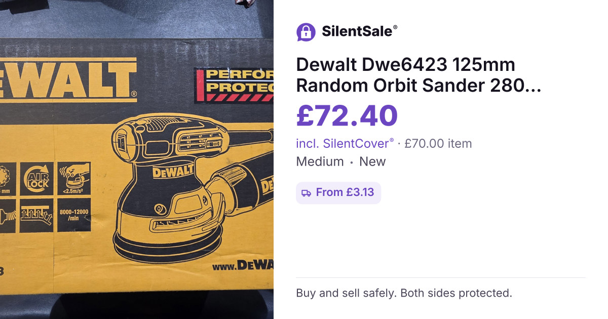 Dewalt Dwe6423 125mm Random Orbit Sander 280 Watt 110v