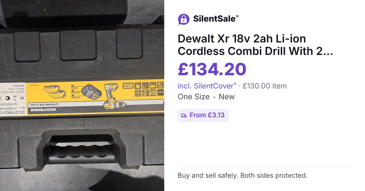Dewalt Xr 18v 2ah Li-ion Cordless Combi Drill With 2 Batteries Dcd795d Sealed